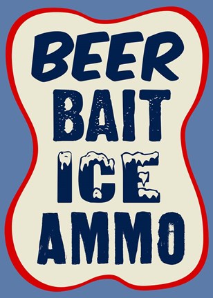 Framed Beer Bait Ice Ammo Print