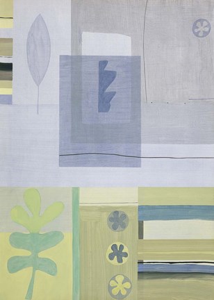 Framed Blue Green Abstract 1 Print