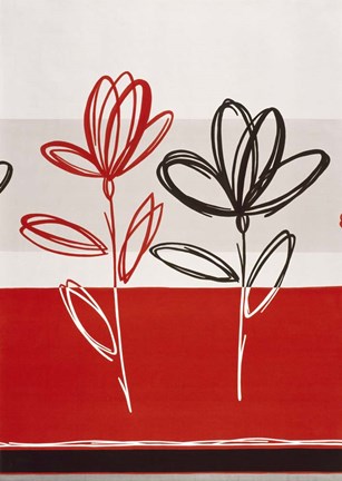 Framed Red Abstract 5 Print