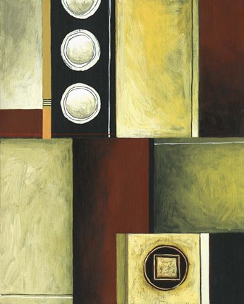 Framed Circle and Squares III Print