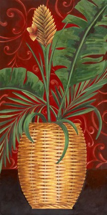 Framed Basket With Orange Print