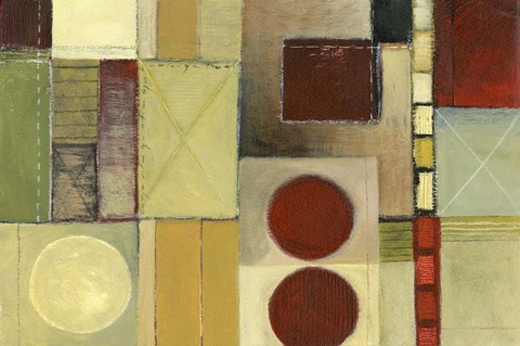 Framed Two Burgundy Corners On Right Print