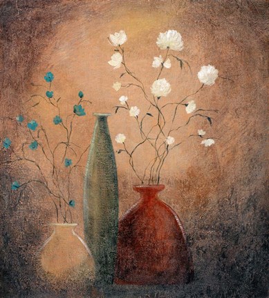 Framed Blue and White Print