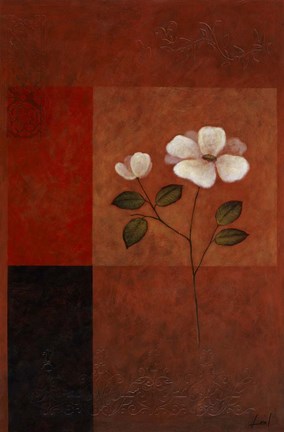 Framed Red Floral II Print