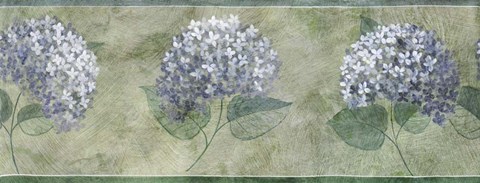 Framed Blue Flowers on Grey  Panel Print