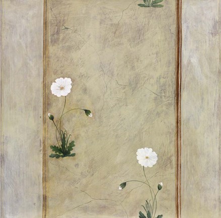 Framed Pair of White Flowers Print