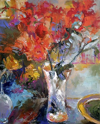 Framed Flowers In Vase Print