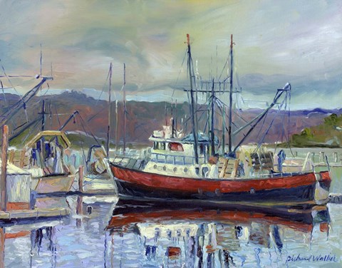 Framed Red Boat Print