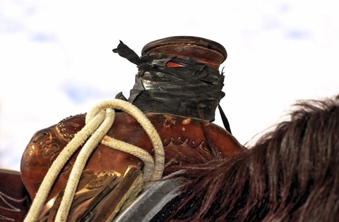 Framed Open Range Roping Saddle Print