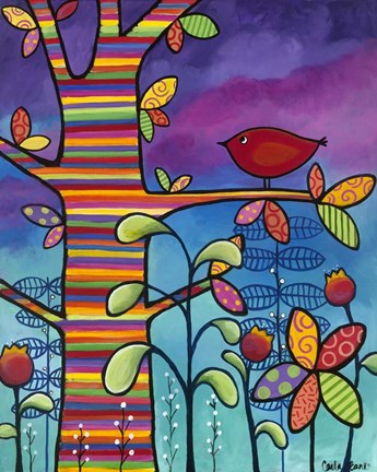 Framed Red Bird 2 Print