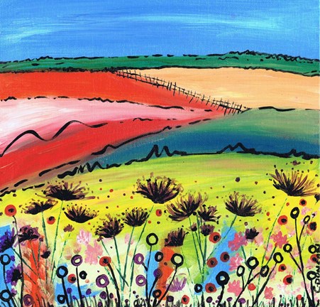 Framed Allium Fields Print