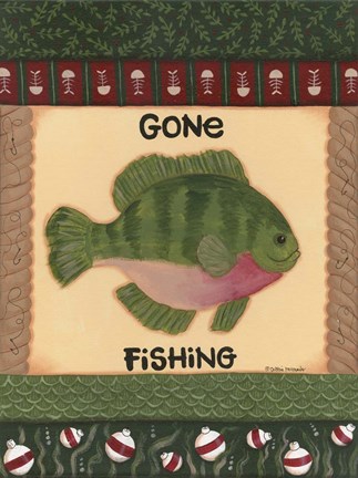 Framed Fishing I Print