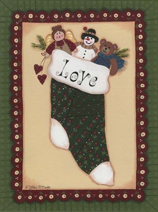 Framed Stocking II Love Print