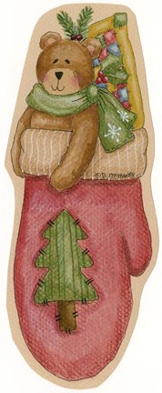 Framed Red Mitten Print