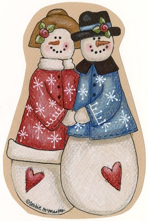 Framed Snow Couple 1 Print