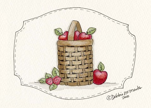 Framed Tall Apple Baskets Print
