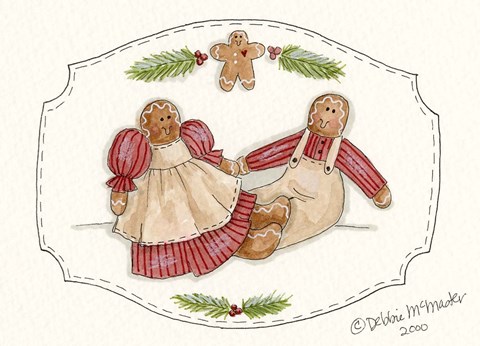 Framed Gingerbread Couple Print