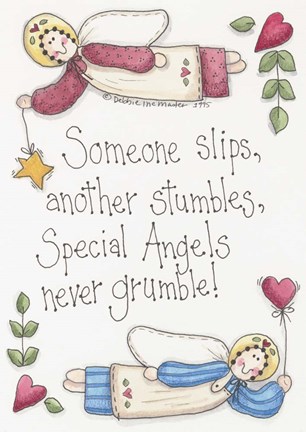 Framed Angels Never Grumble Print
