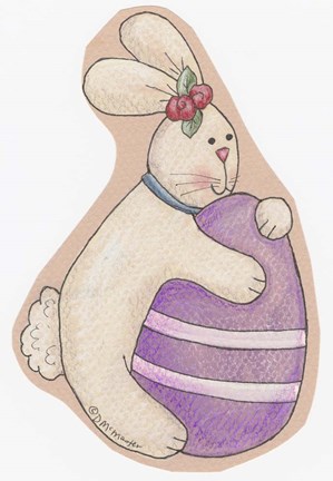Framed Bunny Purple Egg Print