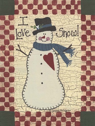 Framed I Love Snow Print