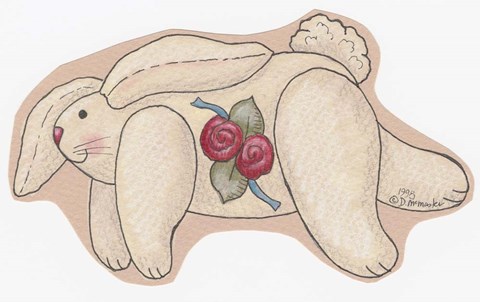 Framed Rose Bunny Print