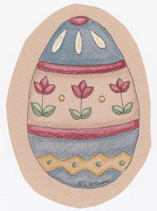 Framed Tulip Striped Egg Print