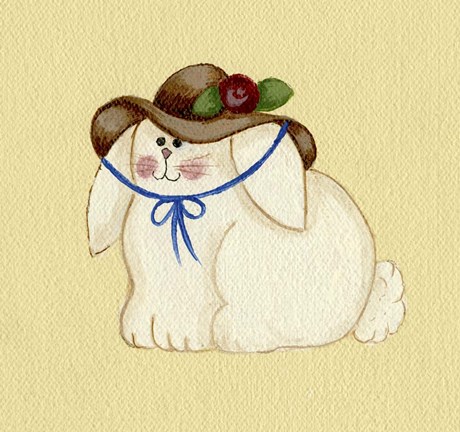 Framed Bunny With Hat Print