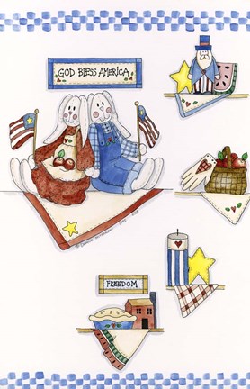 Framed God Bless America And Freedom Print