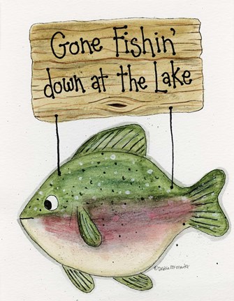 Framed Gone Fishing Print