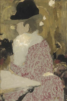 Framed Woman Seated in a Bar Print