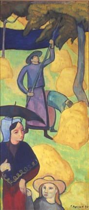 Framed Harvesting Apples, 1890 Print