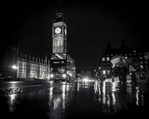 Framed Big Ben B/W Print