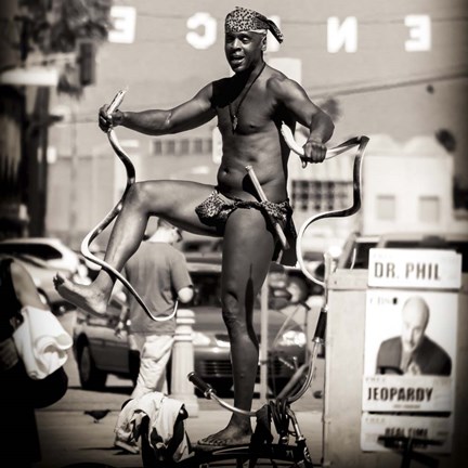 Framed King of Snakes in Venice Beach Print