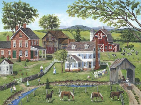 Framed Chatting Across the Fence Print