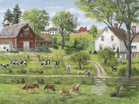 Framed Green Shades of Summer Print