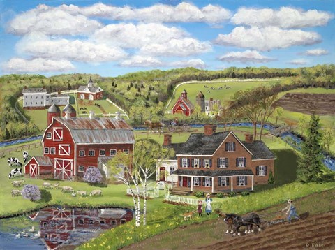 Framed Spring Plowing Print