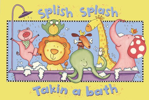 Framed Splish Splash Bath Print