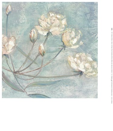 Framed Blossoms In Blue I Print