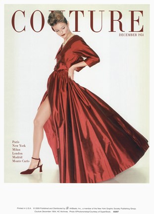 Framed Couture December 1954 Print