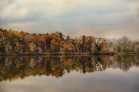 Framed Autumn At Lake LaJoie 2 Print