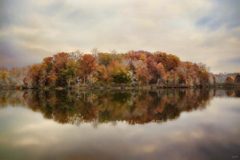 Framed Autumn At Lake LaJoie 4 Print