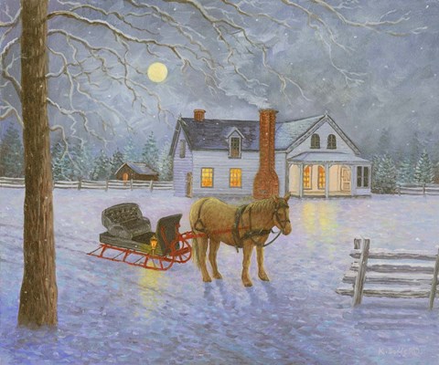 Framed Wintery Night Print