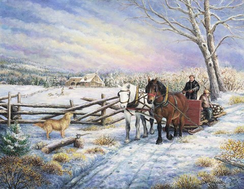 Framed Sleigh Ride Home Print