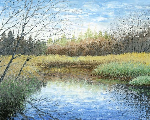 Framed Blue Reflection Print