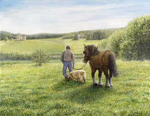 Framed Green Fields of Home Print