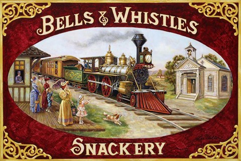 Framed Bells &amp; Whistles Train Print