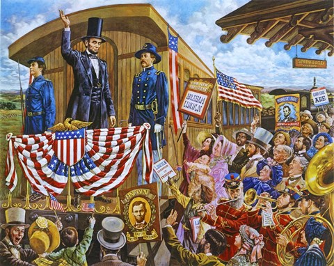 Framed Lincoln to Washington Print