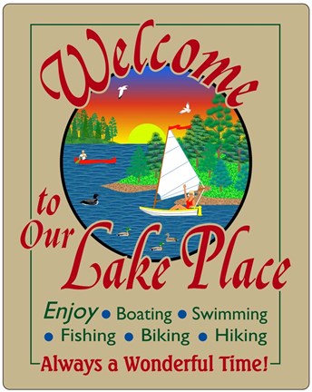 Framed Welcome to Our Lake Place Print