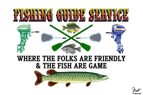 Framed Fishing Guide Service Print