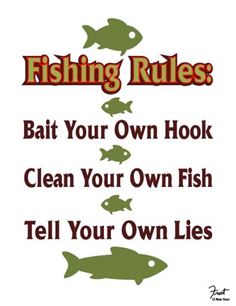 Framed Fishing Rules Print